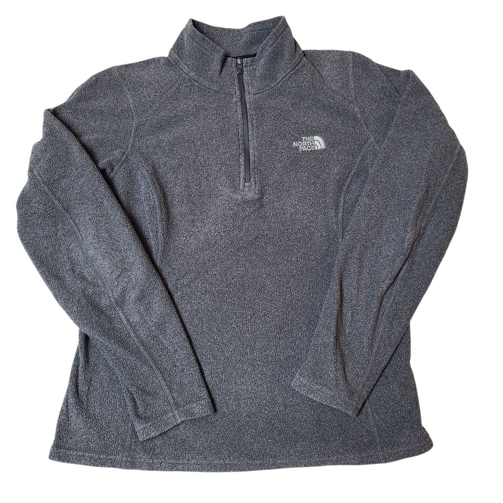 THE NORTH FACE Womens sz Small Lighter Gray Fleece Long Sleeve 1/4 Zip Pullover